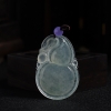 缅甸天然飘蓝花翡翠葫芦吊坠-红掌柜
