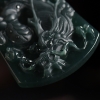 缅甸天然冰糯种翡翠龙牌吊坠-红掌柜
