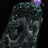 缅甸天然冰糯种深蓝色翡翠吊坠-红掌柜