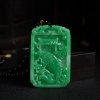 缅甸糯种阳绿翡翠鱼跃龙门吊坠-红掌柜