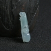 A货天然冰糯种蓝绿色翡翠玉兰花吊坠 - 红掌柜