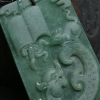 糯种暗绿翡翠龙吊坠 - 红掌柜