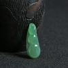 A货天然糯种阳绿翡翠连中三元吊坠 - 红掌柜