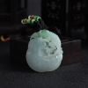 缅甸天然糯冰种浅绿翡翠今非昔比吊坠-红掌柜
