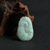 缅甸天然豆种浅绿翡翠吉祥如意吊坠-红掌柜