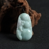 缅甸天然豆种浅绿翡翠福禄寿吊坠-红掌柜