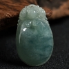 缅甸天然糯种飘花翡翠吊坠-红掌柜