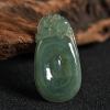 缅甸天然糯冰种油青翡翠吊坠-红掌柜