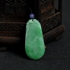 天然缅甸豆种浅绿翡翠福瓜吊坠-红掌柜