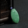 豆种翡翠寿桃吊坠-红掌柜