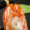天然糯种红翡凤牌吊坠-红掌柜