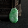 豆种飘翠翡翠如意吊坠-红掌柜