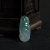 天然缅甸冰种俏色翡翠龙腾四海吊坠-红掌柜