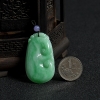 天然糯种翠绿翡翠如意吊坠-红掌柜