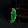 缅甸糯种翠绿翡翠仿古龙吊坠-红掌柜