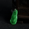 缅甸糯种翠绿翡翠仿古龙吊坠-红掌柜