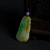 缅甸糯种俏色翡翠福在眼前吊坠-红掌柜
