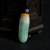 缅甸天然糯种俏色翡翠灵猴献桃吊坠-红掌柜
