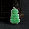18K金镶钻天然糯种翠绿翡翠观音吊坠-红掌柜