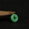 天然豆种翠绿翡翠路路通吊坠-红掌柜