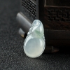 缅甸糯冰种飘花翡翠葫芦吊坠-红掌柜