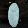缅甸天然糯种白色翡翠吊坠-红掌柜