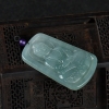 天然A货糯冰种灰绿翡翠大日如来吊坠-红掌柜