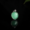 18k缅甸豆种豆绿翡翠吊坠-红掌柜