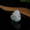 缅甸糯冰种飘花翡翠弥勒佛吊坠-红掌柜