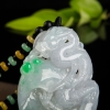 缅甸糯种飘翠翡翠辰龙吊坠-红掌柜