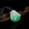 天然糯种飘翠翡翠弥勒佛吊坠 - 红掌柜