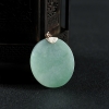 天然18k糯冰种浅绿翡翠无事牌吊坠-红掌柜