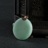 缅甸18k糯冰种浅绿翡翠无事牌吊坠-红掌柜