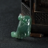 缅甸糯种暗绿翡翠知足常乐吊坠-红掌柜