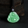 天然豆种翡翠弥勒佛吊坠-红掌柜