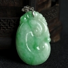 天然糯种翡翠如意吊坠-红掌柜
