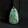 糯种深绿翡翠龙凤呈祥吊坠-红掌柜