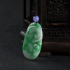缅甸豆种飘翠翡翠如意吊坠-红掌柜