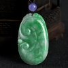 缅甸天然豆种飘翠翡翠吊坠-红掌柜
