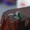 天然18K金镶糯种绿色翡翠戒指 - 红掌柜