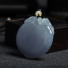 天然冰糯种春色翡翠寿桃挂件 - 红掌柜