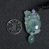 缅甸天然冰糯种飘蓝花翡翠貔貅吊坠 - 红掌柜