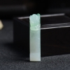 缅甸A货天然冰糯种带翠翡翠龙勾挂件 - 红掌柜