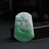 缅甸豆种飘花翡翠龙凤牌挂件-红掌柜
