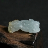缅甸天然冰糯种黄翡翡翠貔貅吊坠-红掌柜