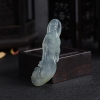 天然高冰种浅绿翡翠观音吊坠 - 红掌柜