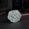 高冰种浅绿翡翠如意锁吊坠 - 红掌柜