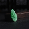 缅甸糯种翠绿翡翠百财吊坠-红掌柜