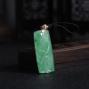 糯冰种翠绿翡翠节节高升吊坠 - 红掌柜
