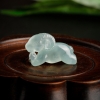 缅甸天然糯冰种浅绿色翡翠未羊吊坠-红掌柜